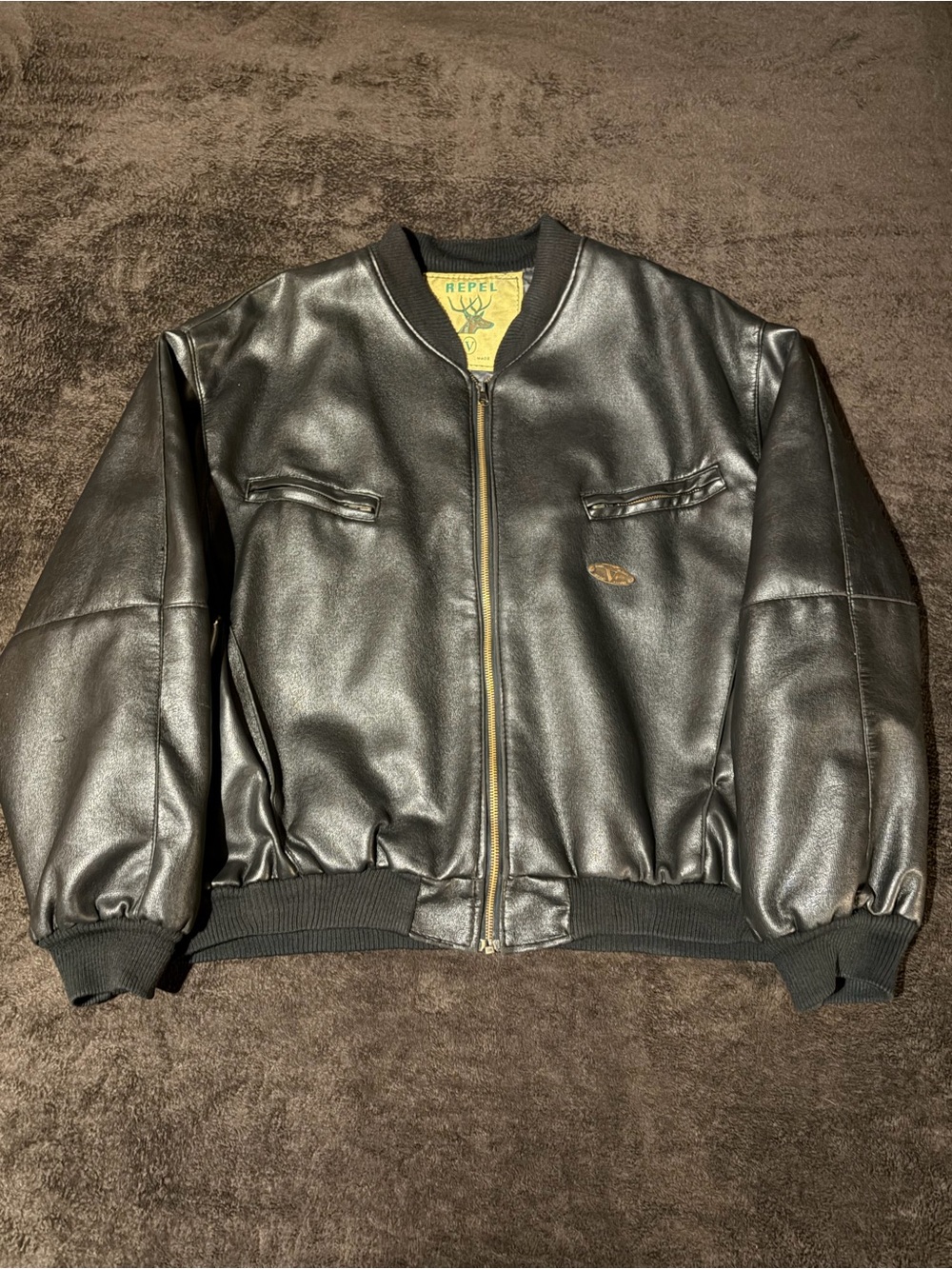 REPEL V Leather Bomber Jacket  Made in Italy
